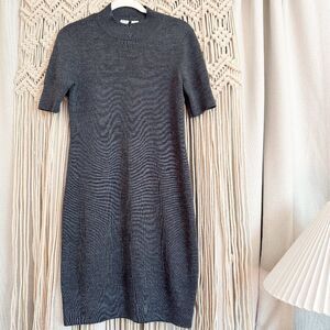 Gap Charcoal Merino Wool Sweater Dress Size S Knee Length EUC